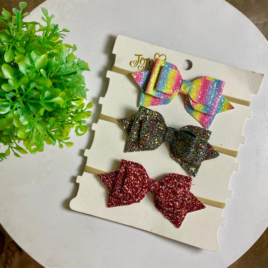 Glitter bow headbands