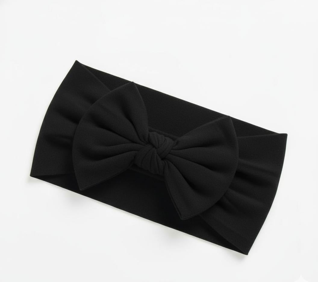 black soft nylon baby headband