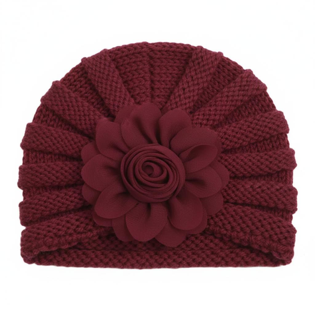 maroon wool cap 0-1 year