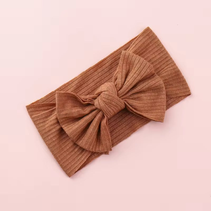 rust shade of ribbed bow headband