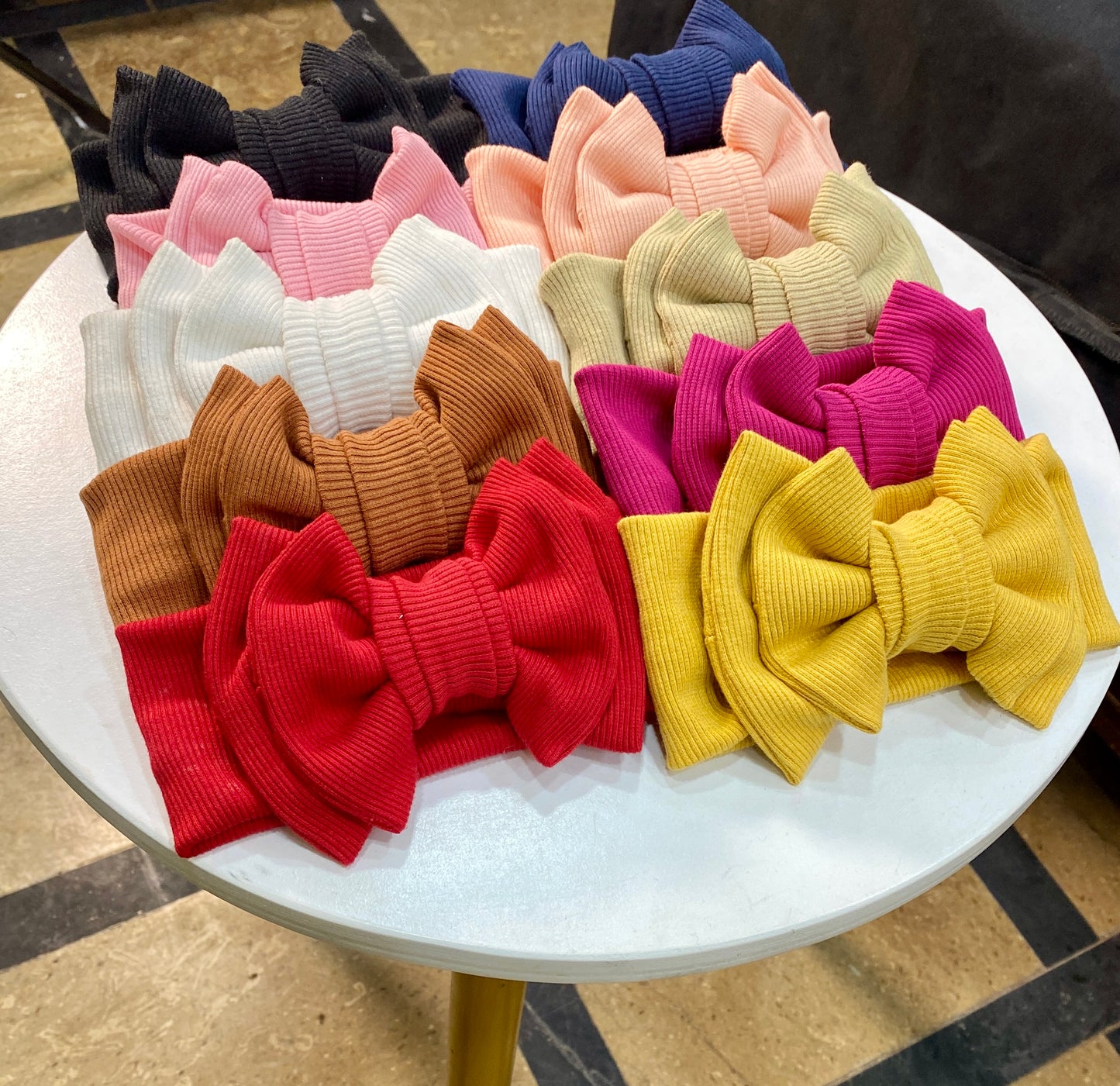 Big bow headbands (ribbed jersy fabric)