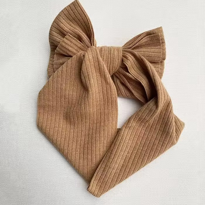 skin ribbed bow headband