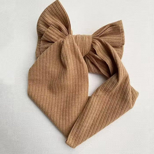 skin ribbed bow headband