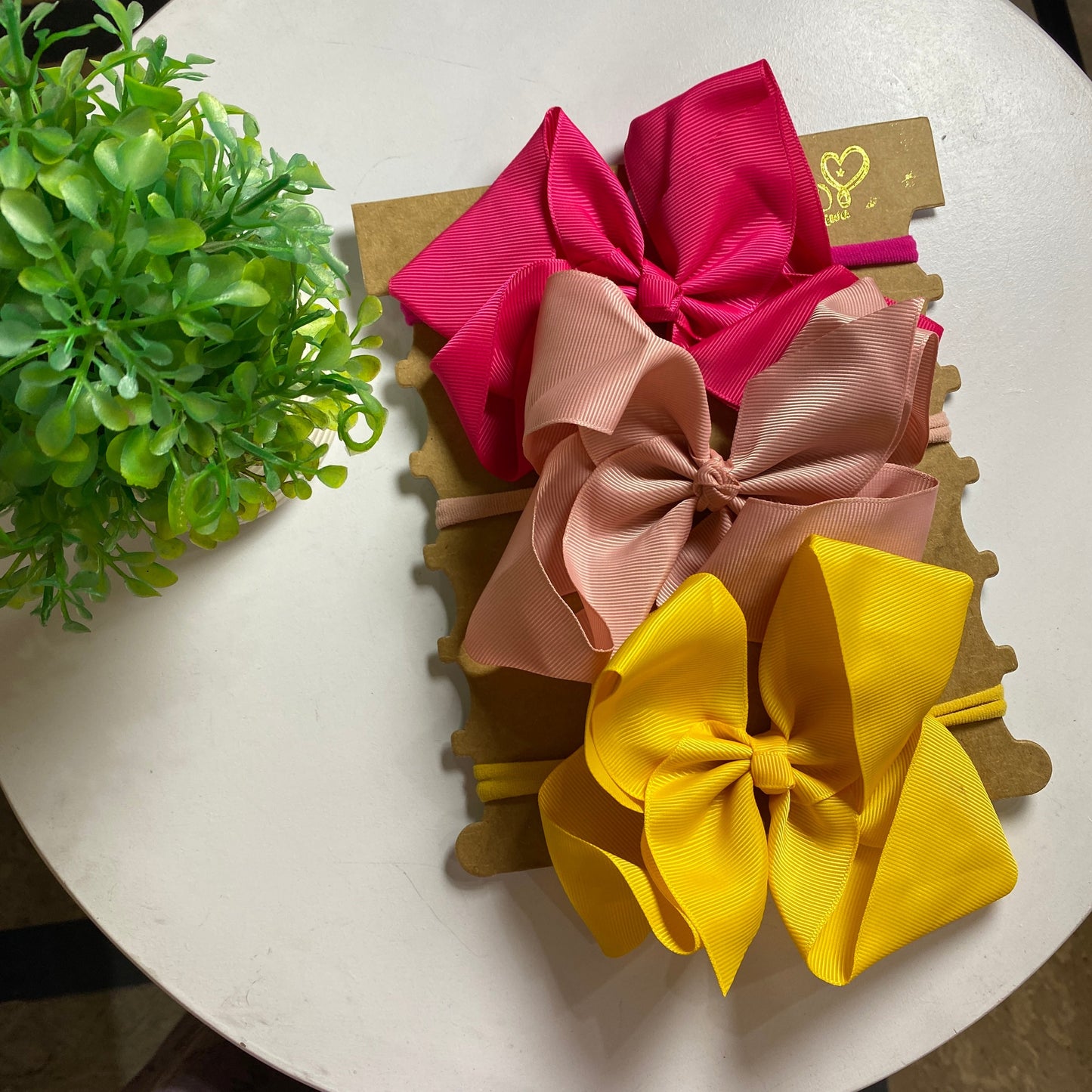 Big knotted bow headbands set (3)