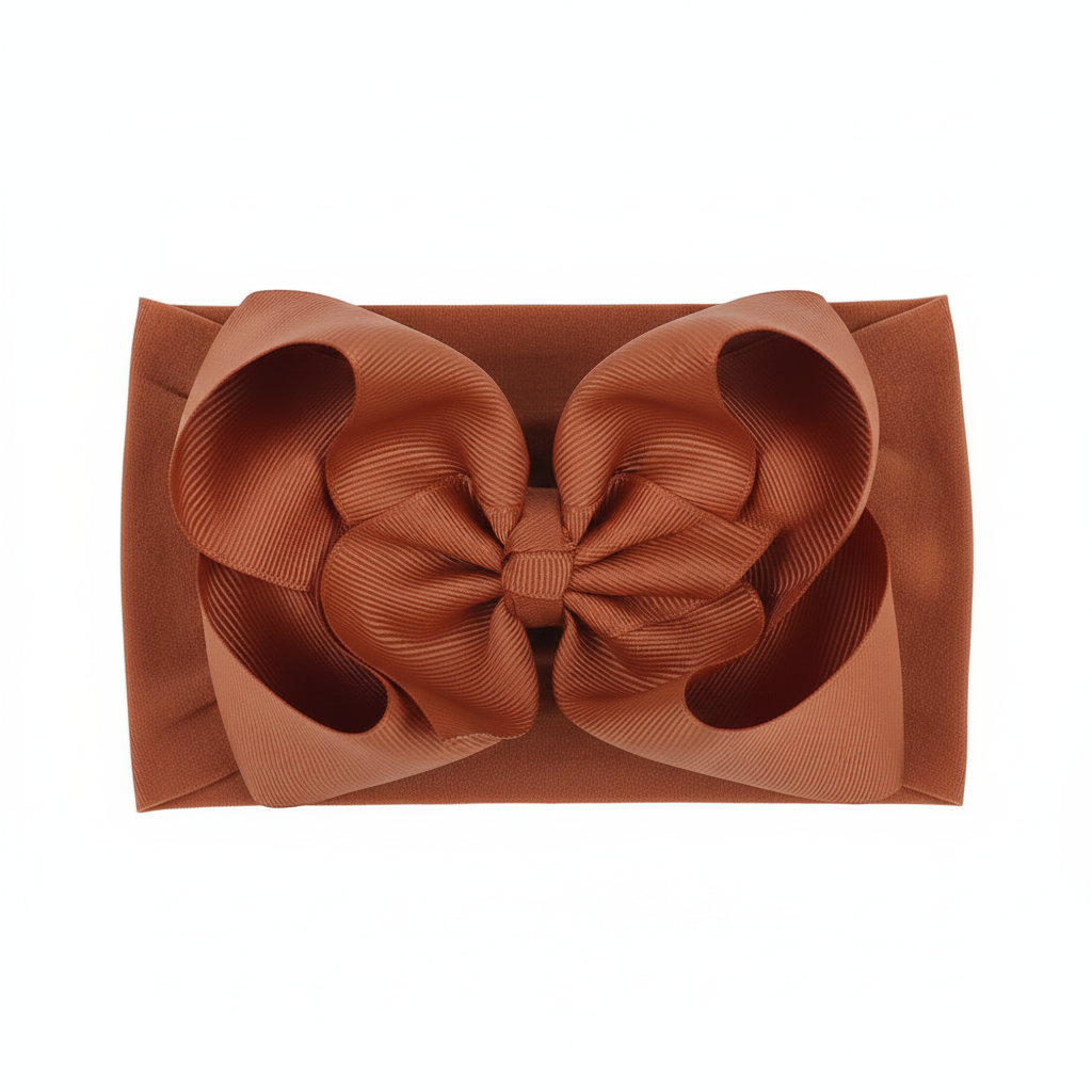 brown grosgrain ribbon nylon headband