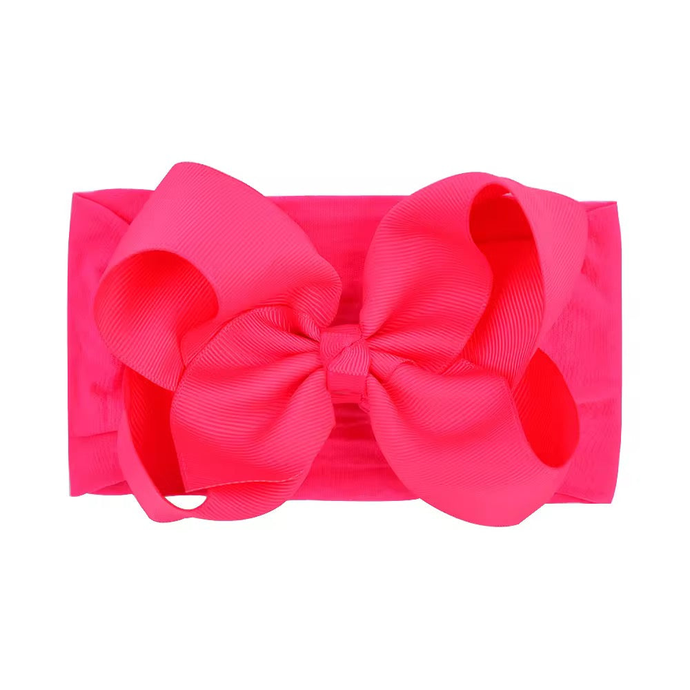 hot pink grosgrain ribbon soft nylon headwrap