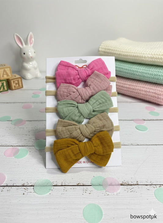 set of 5 headbows