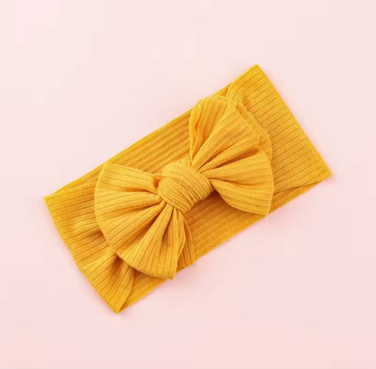 mustard ribbed bow headband