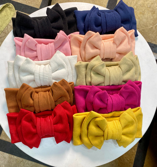 Big bow headbands (ribbed jersy fabric)