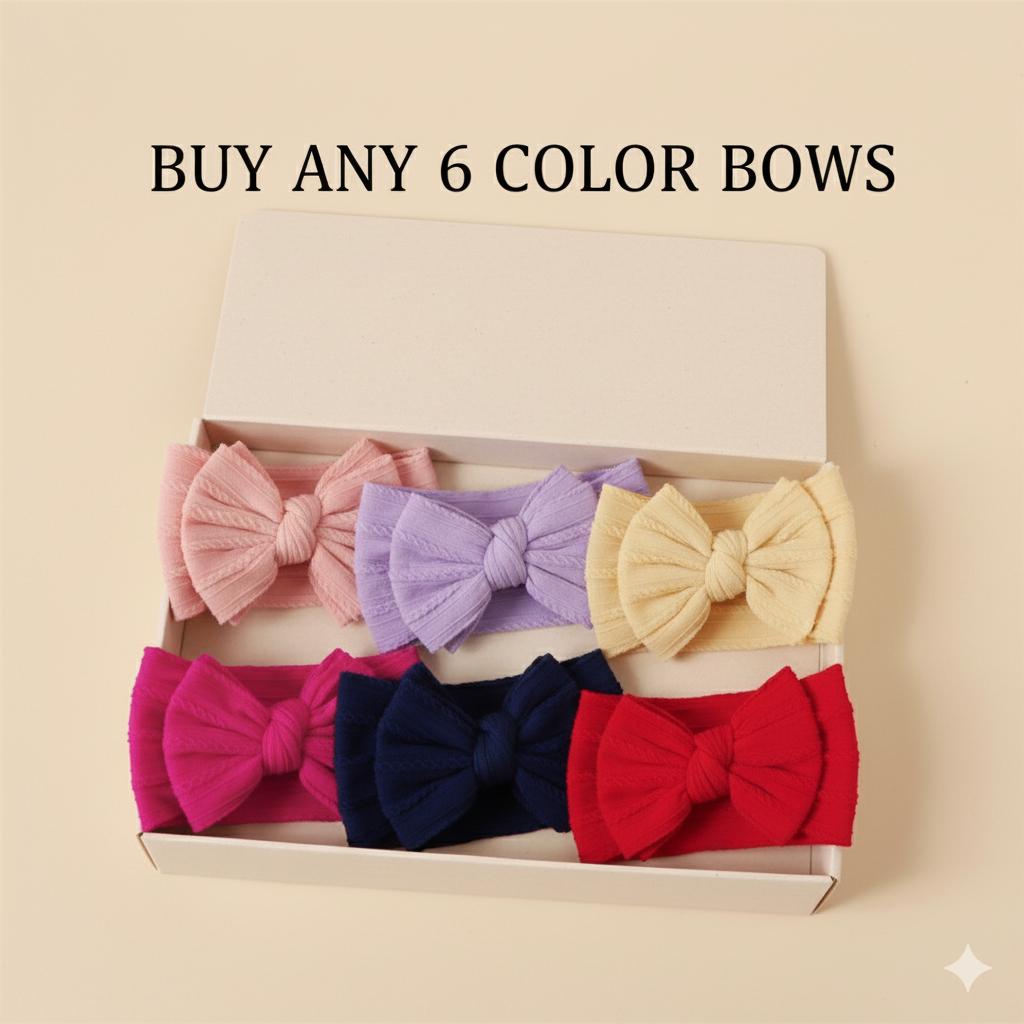 bundle of 6 double bow headbands