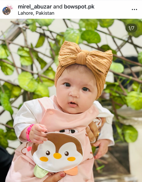 Brown double bow headband (knitted wire)