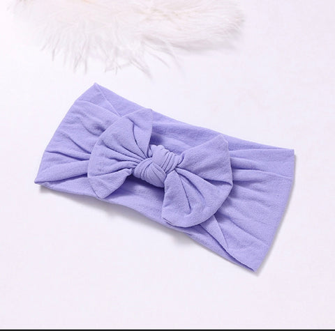 purple soft nylon baby bow headband