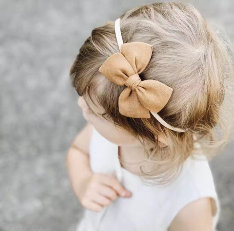 5 pcs solid colors baby bow headbands