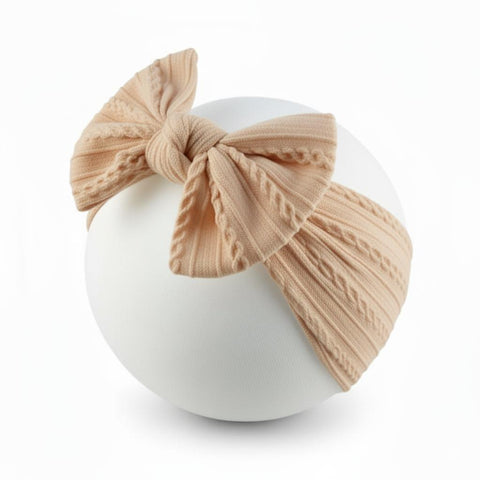 Skin cable knit wire single bow headband