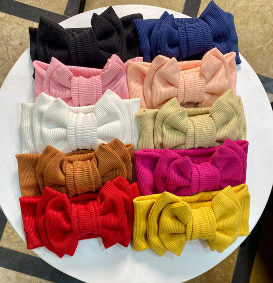 Big bow headbands (ribbed jersy fabric)