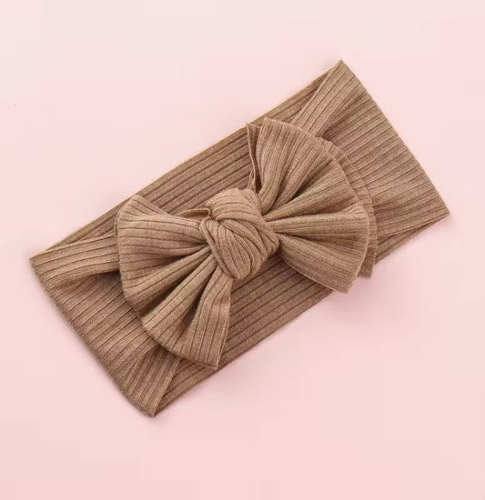 skin ribbed bow headband