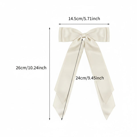 Large satin hair bow clips (set of 3)