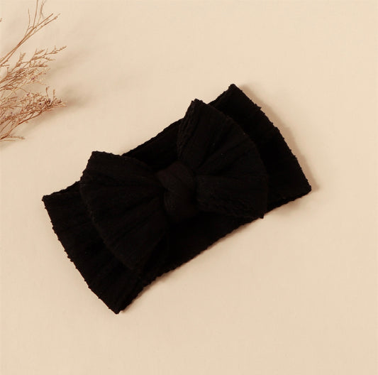 Black double bow headband (knitted )