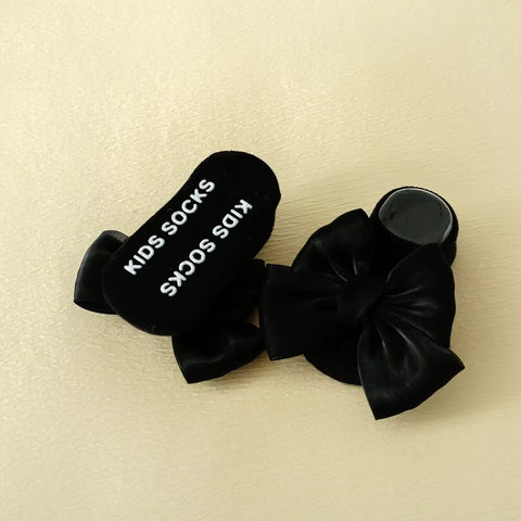 Black baby bow socks