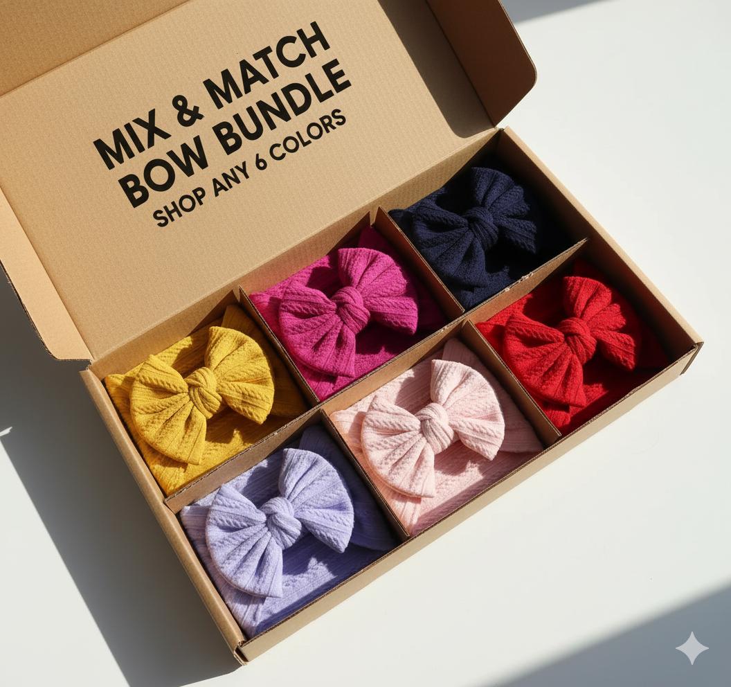 bundle of 6  bow headwrapes ( knit lining)