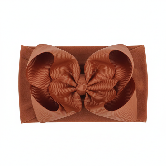brown grosgrain ribbon nylon headband
