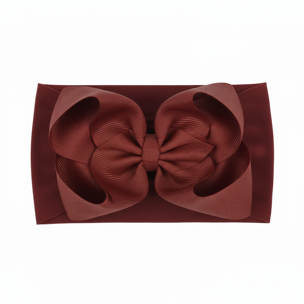 maroon grosgrain ribbon soft nylon headwrap