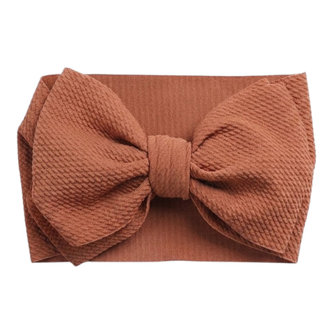 brown Textured larger double bow headband