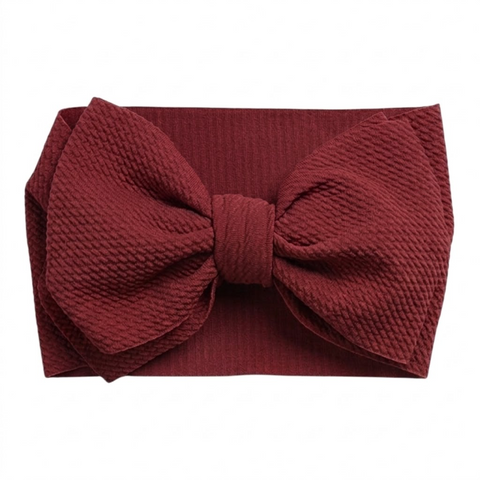 maroon Textured larger double bow headband