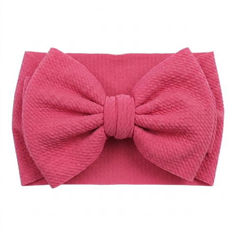 Hot pink Textured larger double bow headband