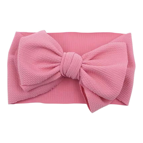 Sof pink Textured larger double bow headband