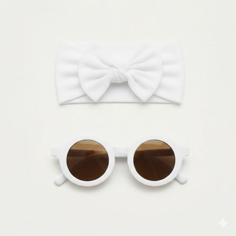 White set  ( headband with sunnies)