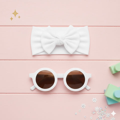White set  ( headband with sunnies)