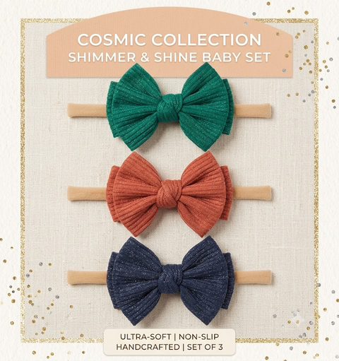 set of 3 bow headbands