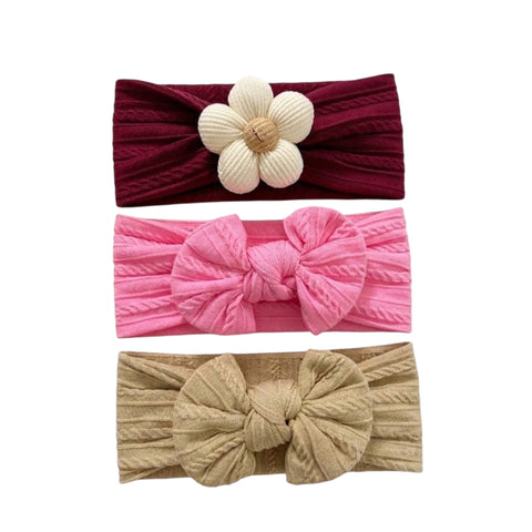 set of 3 knit lining headbands