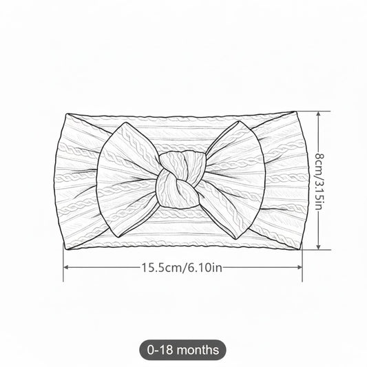 Baby pink cable knit wire imported nylon single bow headband