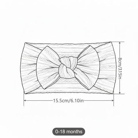 White cable knit wire imported nylon single bow headwrap