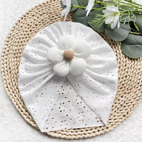 cute flower white  cap