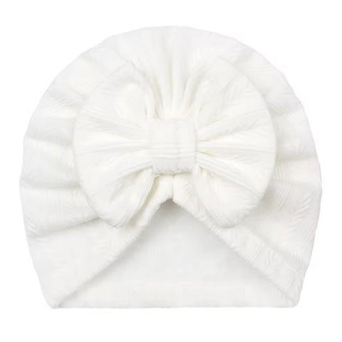 white bow cap