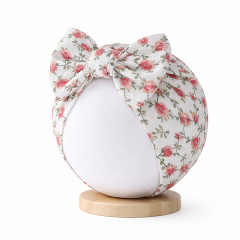 floral printed soft baby bow cap