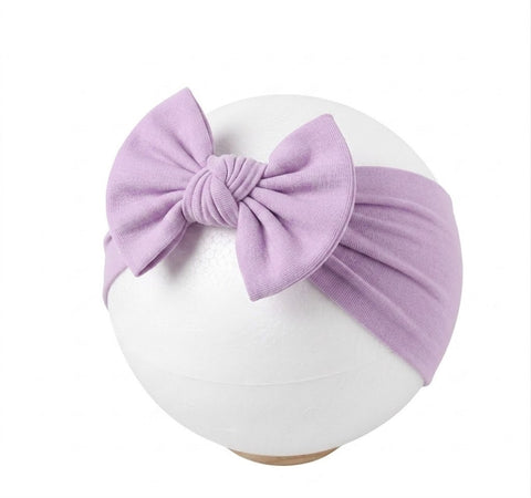 lilac soft nylon baby bow headband