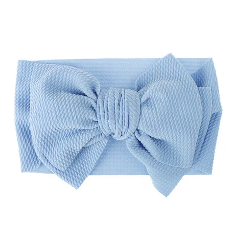 sky blue Textured larger double bow headband