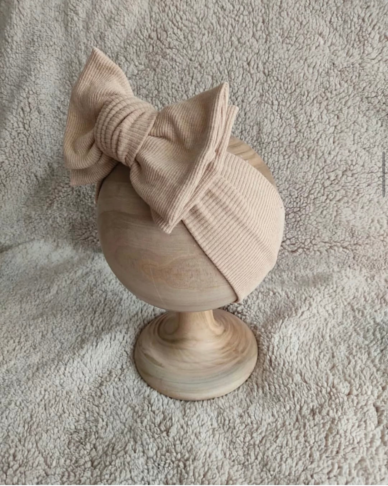 skin  ribbed larger bow headband