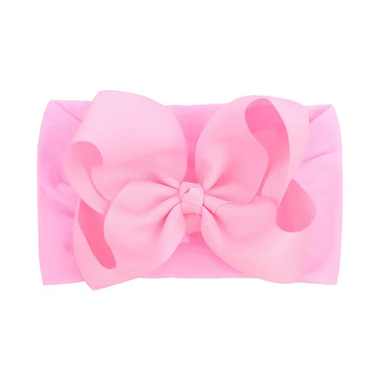 pink  grosgrain ribbon soft nylon headand