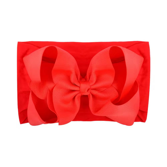 red  grosgrain ribbon soft nylon headand