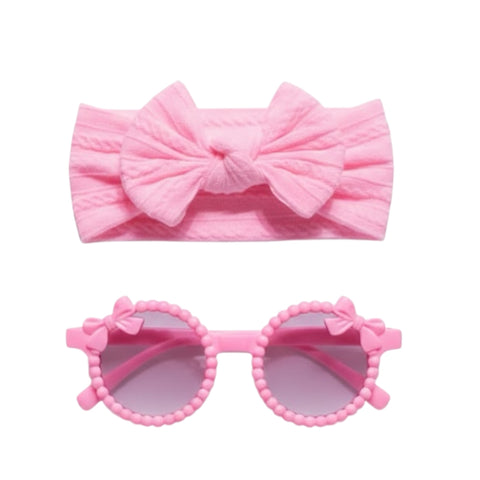 pink headband and sunglasses set