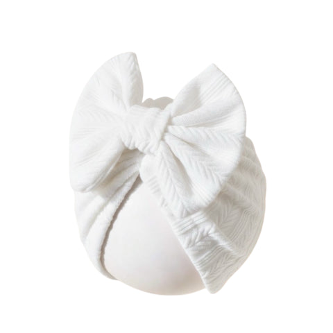 white bow cap