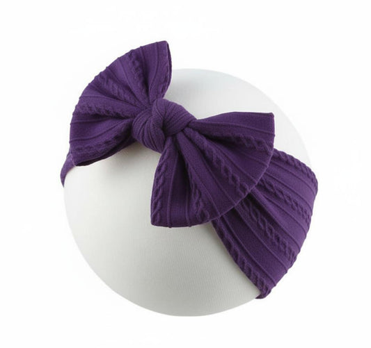 Grape single bow knitted headband